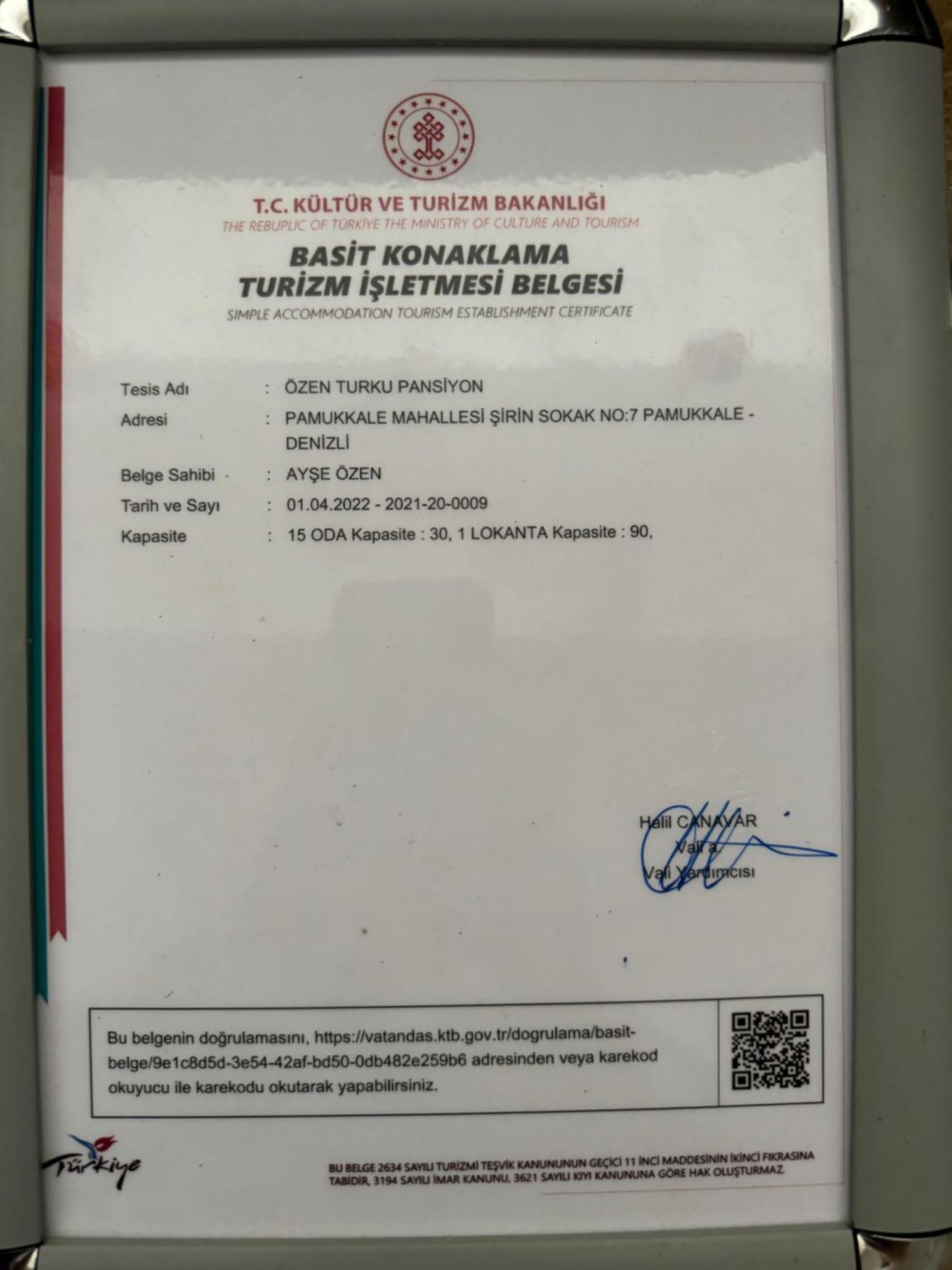 Ozenturku Hotel Pamukkale Kültér fotó